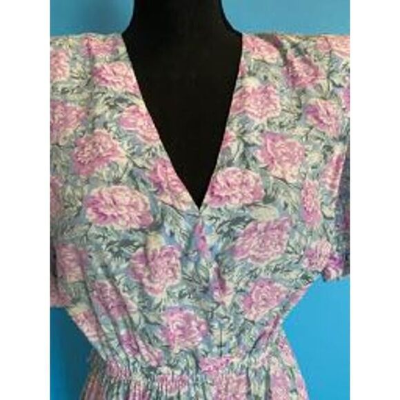 RE/DONE The Attico 80's Cottage Floral Shoulder Pads Mini Dress Covered Button S - Picture 10 of 11